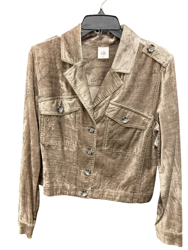 Men's summer performance jacket-Jacket Shirt By Cabi In Taupe, Size: M