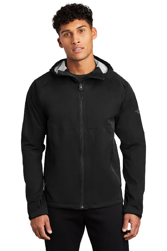 Men's gym-ready performance jacket-The North Face Mens All Weather DryVent Windproof & Waterproof Full Zip Hooded Jacket - Black