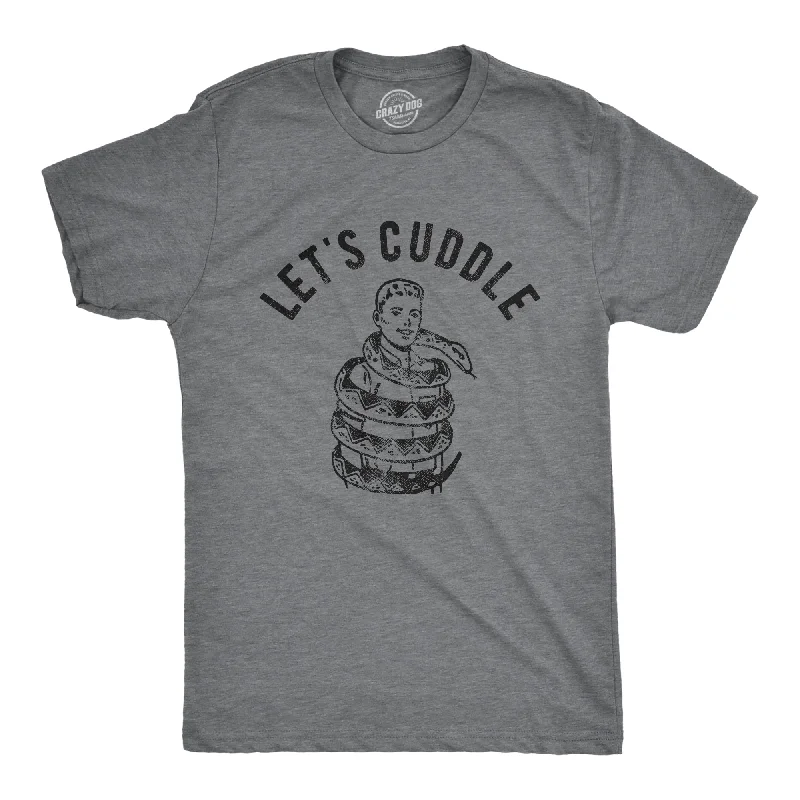 Men's performance-enhancing t-shirt-Lets Cuddle Snake Men's T Shirt