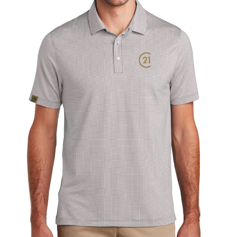 Men's durable performance polo shirt-SEAL Polo Mens - Micro Check Gingham