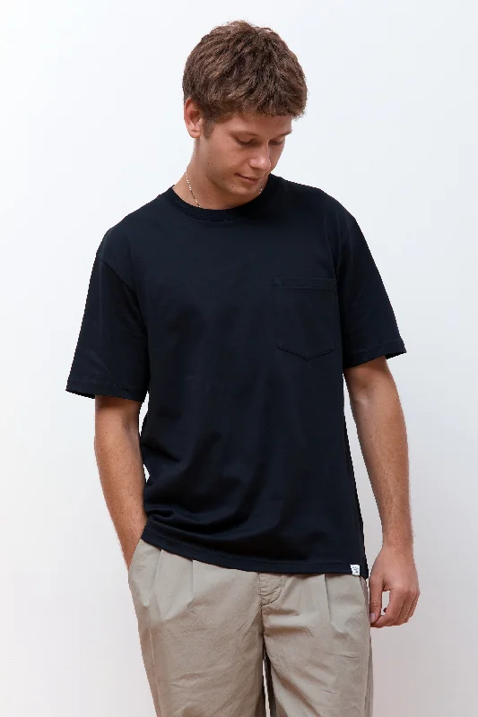 Men's high-neck t-shirt-Johannes Standard Pocket SS Black