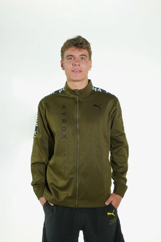 Men's pre-washed rain jacket-HYROX|PUMA FIT PWR Fleece FZ Jacket - Green