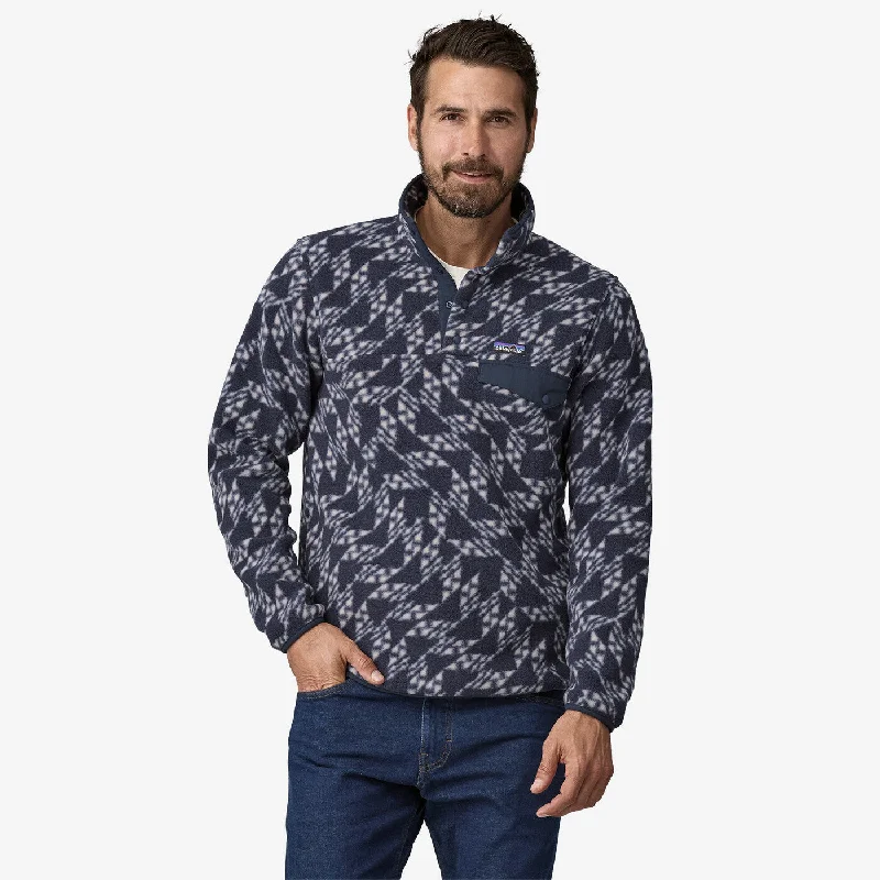 Men's travel sweatshirt-Men's Lightweight Synchilla Snap-T Fleece Pullover - Synched Flight: New Navy