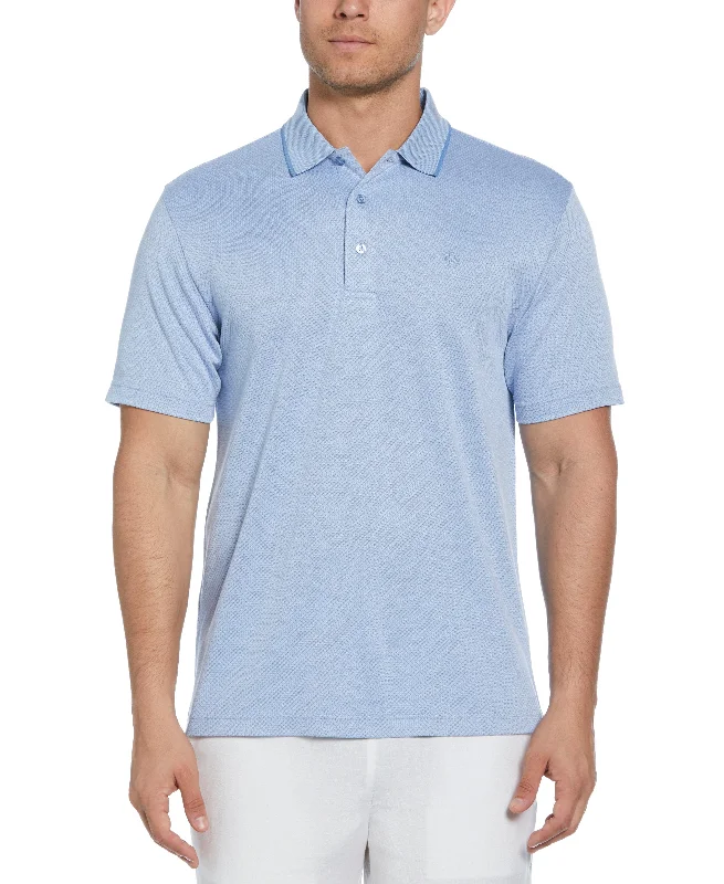 Men's modern gym polo shirt-Diamond Jacquard Polo Shirt