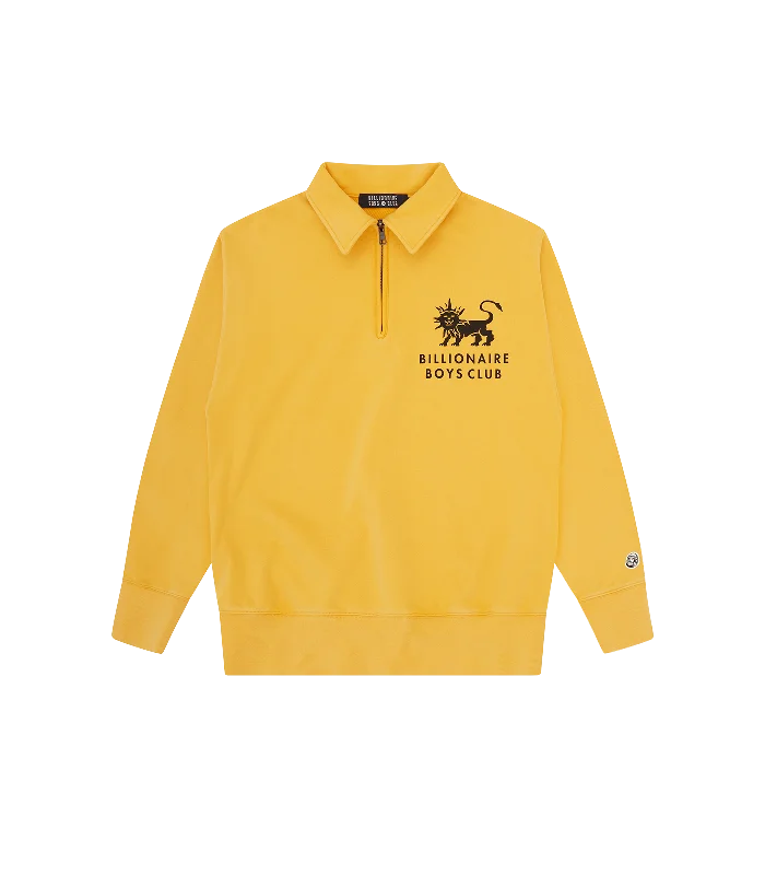 Men's quick-dry sweatshirt-LION QUARTER ZIP - WASHED MUSTARD