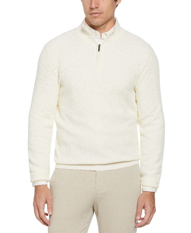 Men's utility knit-Ribbed Mock Neck Quarter Zip Sweater