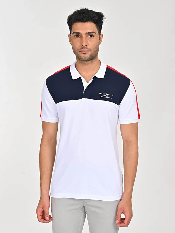 Men's relaxed fit casual wear polo shirt-Men Color Block Polo T-Shirt