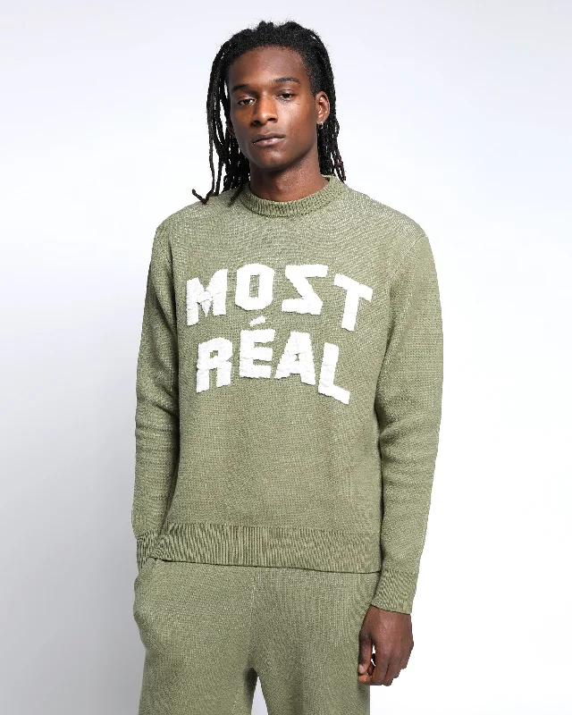 Men's crew neck sweater-Most Real Chunky Sweater Crewneck