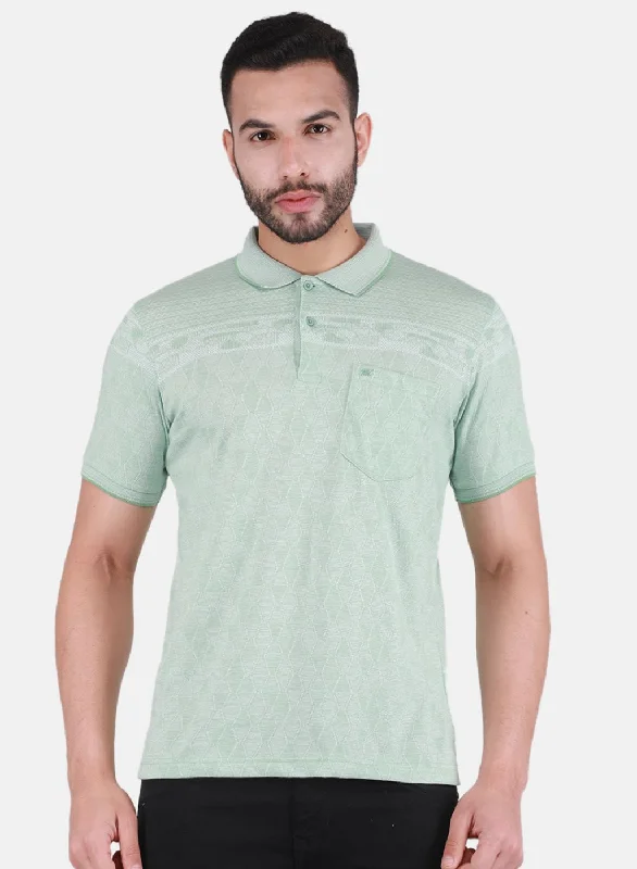 Men's performance-enhancing t-shirt-Men Green Printed T-Shirt