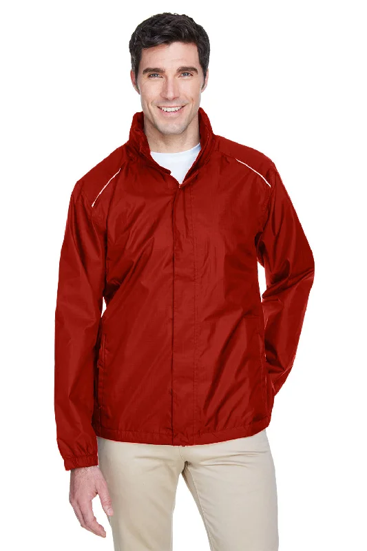 Men's gym-ready field jacket-Core 365 Mens Climate Waterproof Full Zip Hooded Jacket - Classic Red