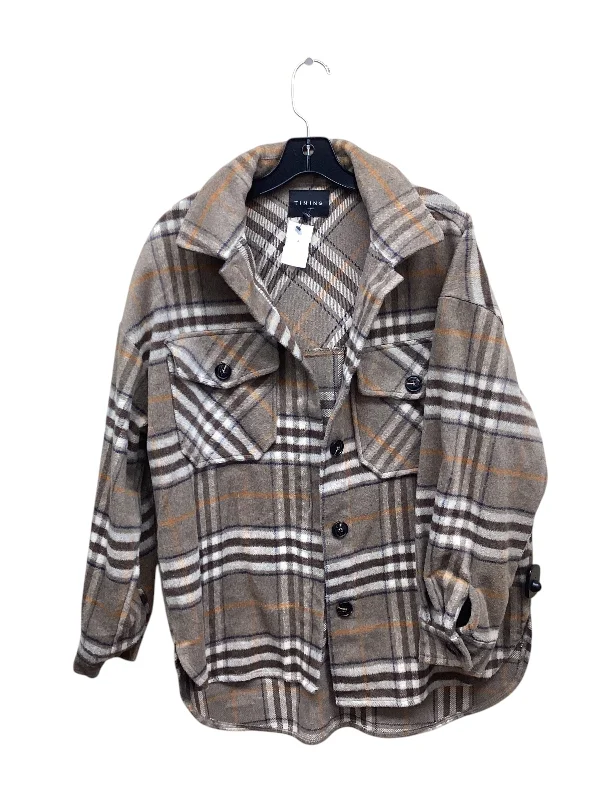 Men's fashion-forward raincoat-Jacket Other By Timing In Plaid Pattern, Size: S