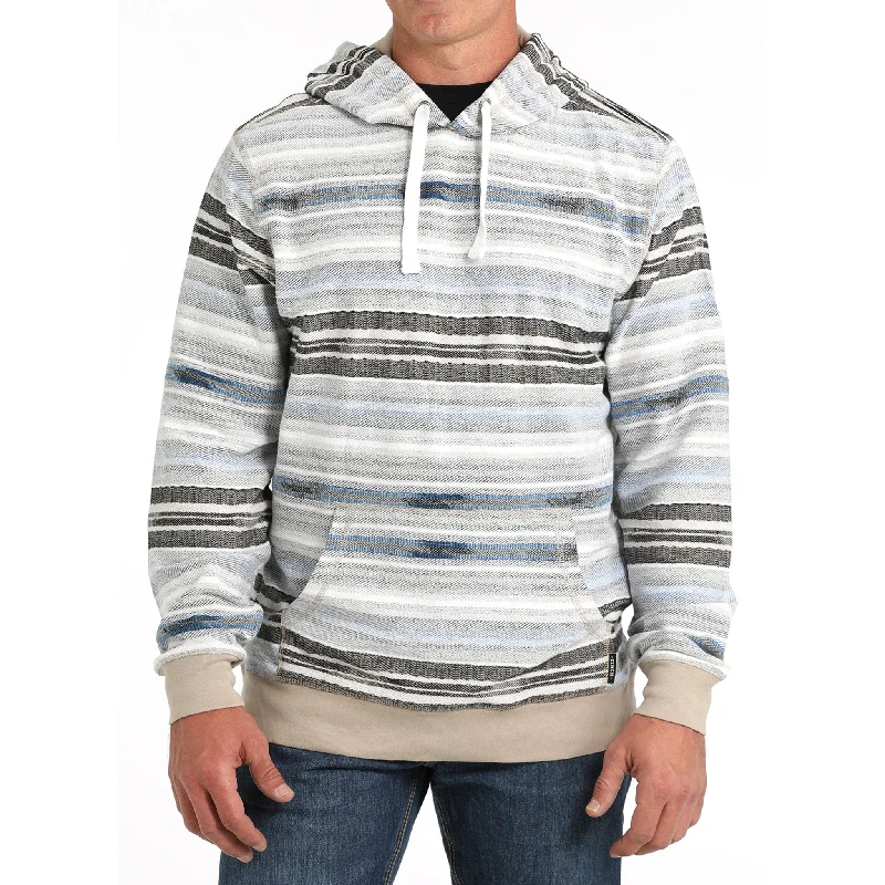 Men's high-stretch streetwear hoodie-Cinch Men's Multi-Stripe Pullover Hoodie