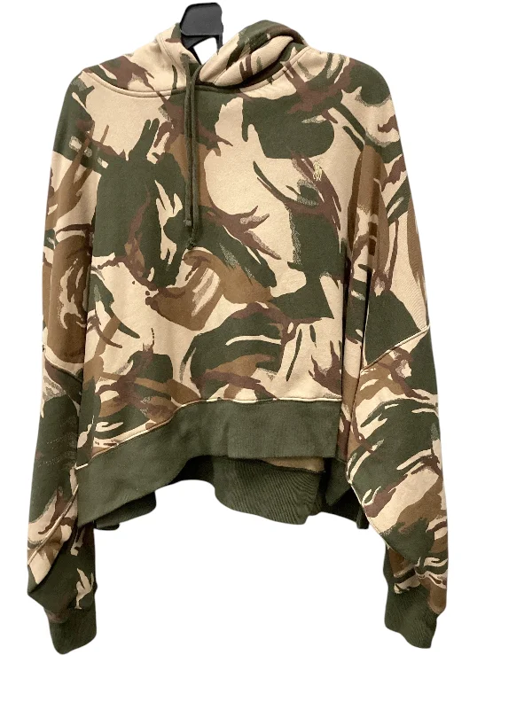 Men's gym-ready casual polo shirt-Sweatshirt Hoodie By Polo Ralph Lauren In Camouflage Print, Size: Xxl