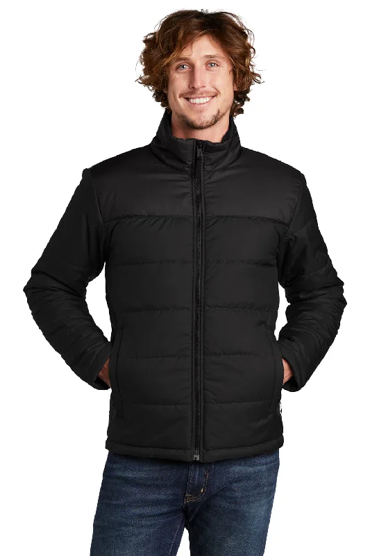 Men's wrinkle-resistant rain jacket-The North Face Mens Water Resistant Everyday Insulated Full Zip Jacket - Black - Closeout