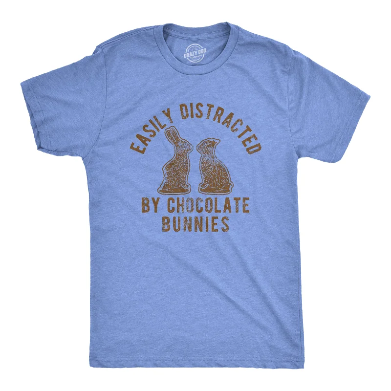 Men's quick-wicking t-shirt-Easily Distracted By Chocolate Bunnies Men's T Shirt