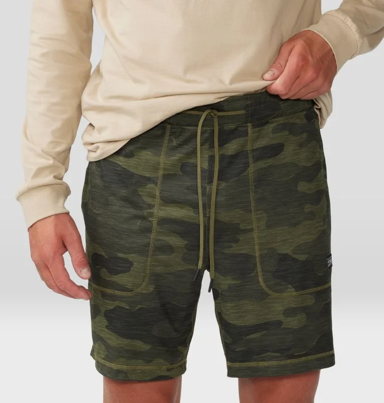 Men's high-stretch workout shorts-Men's Chillaction Short - Combat Green Trees Camo Print