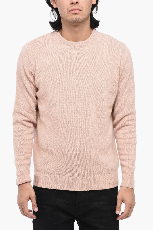 Men's cycling sweater-Rifo' SUGAR Solid Color Wool and Cashmere Crew-neck Sweater