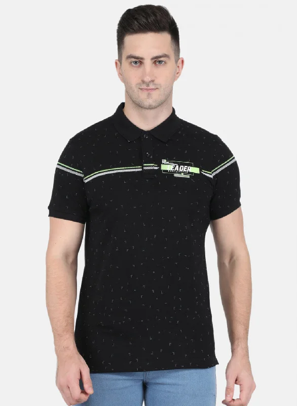 Men's tailored fit t-shirt-Men Black Stripe T-Shirt