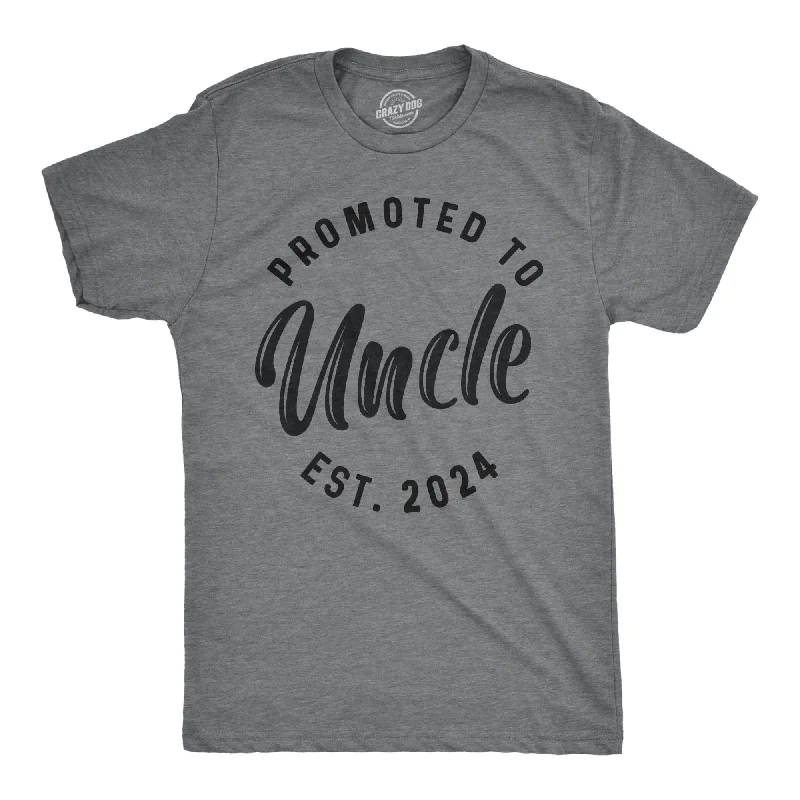 Men's weekend casual t-shirt-Promoted To Uncle 2024 Men's T Shirt