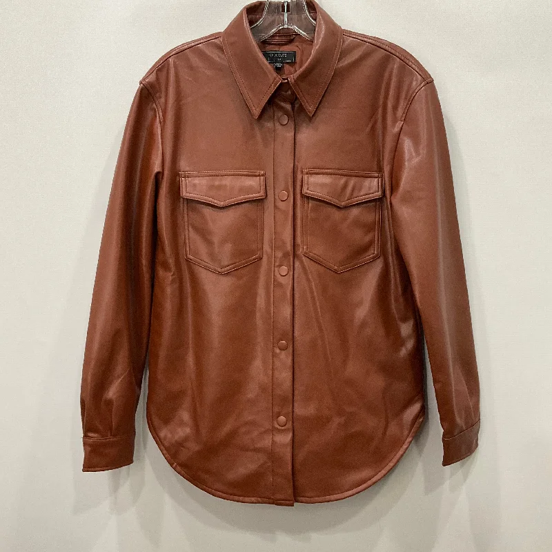 Men's adventure-ready jacket-Jacket Leather By Clothes Mentor In Brown, Size: S