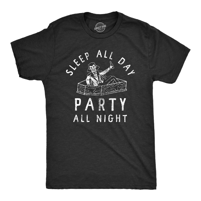 Men's contemporary t-shirt-Sleep All Day Party All Night Men's T Shirt