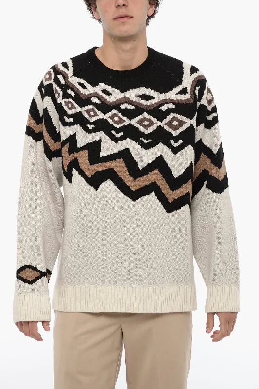 Men's silk blend sweater-Neil Barrett Wool Boxy Fit Crew-neck Sweater