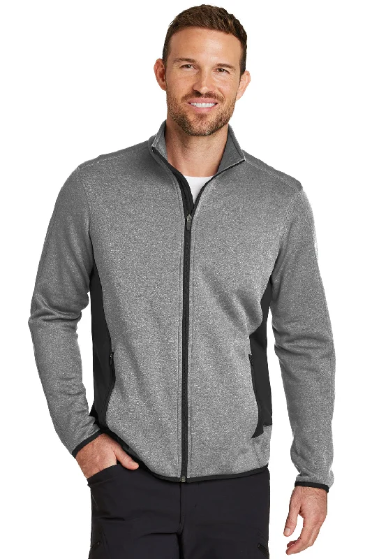 Men's summer windbreaker-Eddie Bauer Mens Full Zip Fleece Jacket - Heather Grey