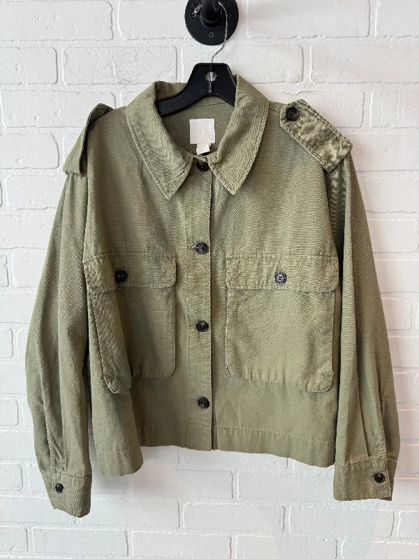 Men's comfortable windbreaker-Jacket Shirt By H&m In Green, Size: M