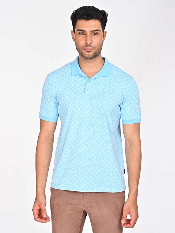 Men's versatile casual polo shirt-Men Printed Polo T-Shirt