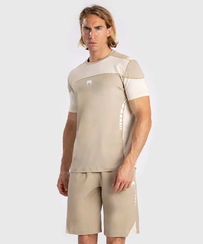 Men's street smart t-shirt-Venum Tempest Men's Dry-Tech T-Shirt - Beige/Sand