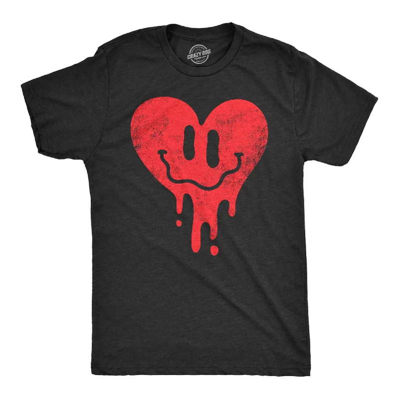 Men's moisture-managing t-shirt-Dripping Heart Face Men's T Shirt