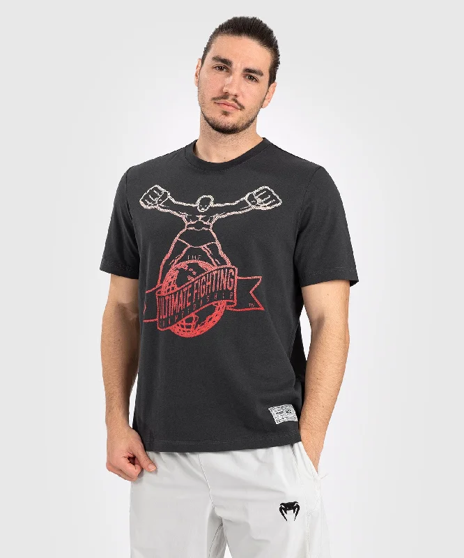 Men's wrinkle-resistant casual t-shirt-UFC by Venum Ulti-Man T-Shirt - Grey/Red