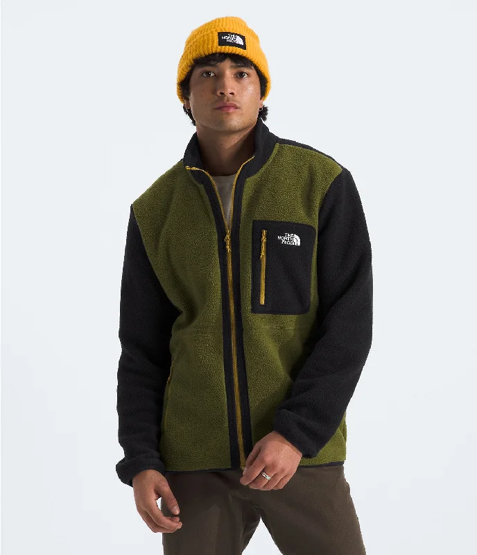 Men's winter sweatshirt-Men's Yumiori Full-Zip - Forest Olive/TNF Black/Amber Green