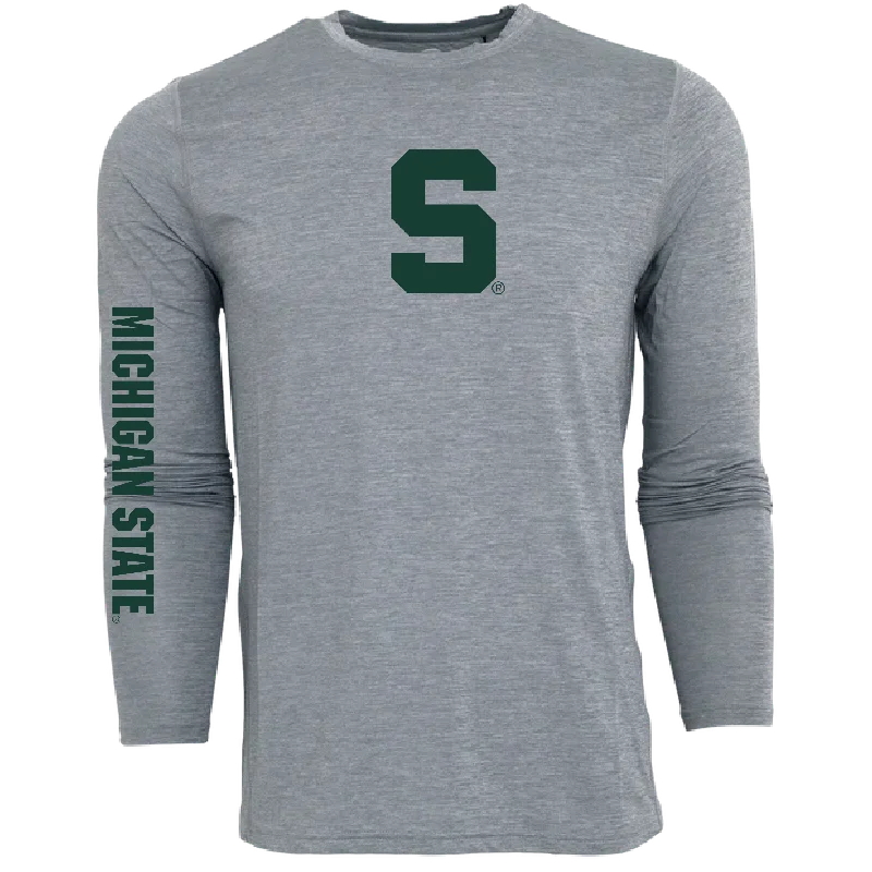 Men's travel-friendly t-shirt-Michigan State Guide Sport Long Sleeve Tee