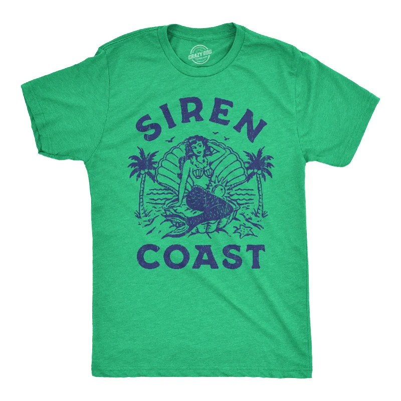 Men's high-neck t-shirt-Siren Coast Men's T Shirt