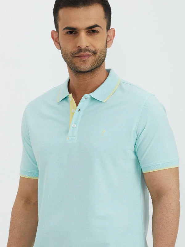 Men's antibacterial gym polo shirt-Men Solid Polo T-Shirt