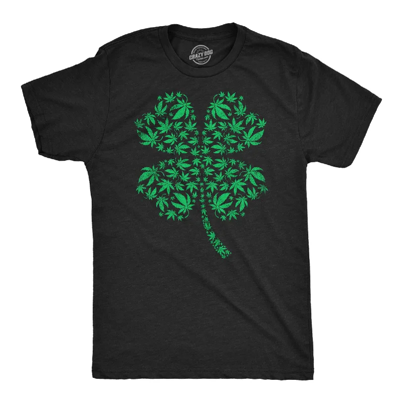 Men's double-layer t-shirt-Clover Made Of Pot Leaves Men's T Shirt