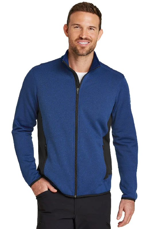 Men's gym performance jacket-Eddie Bauer Mens Full Zip Fleece Jacket - Heather Blue