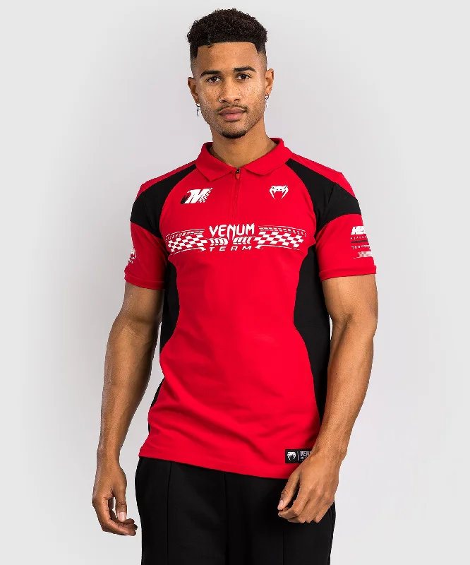 Men's non-iron gym polo shirt-Venum Motorsport Cotton Polo - Racer Red