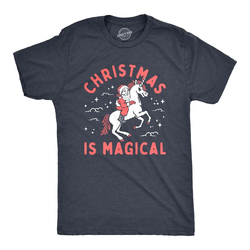 Men's contemporary t-shirt-Christmas Is Magical Men's T Shirt