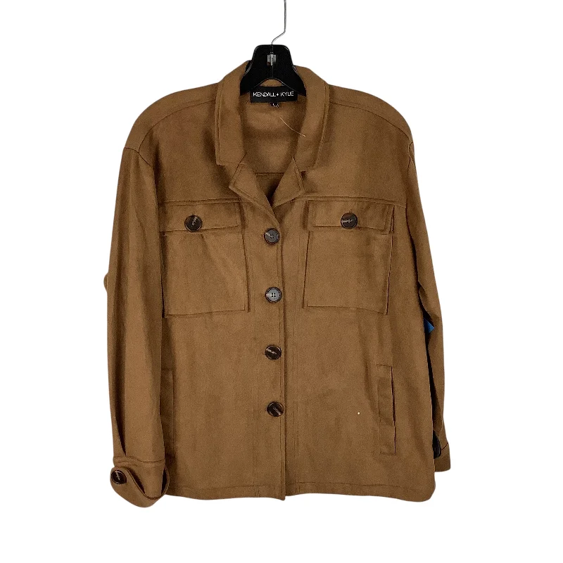 Men's performance trench coat-Jacket Shirt By Clothes Mentor In Brown, Size: L