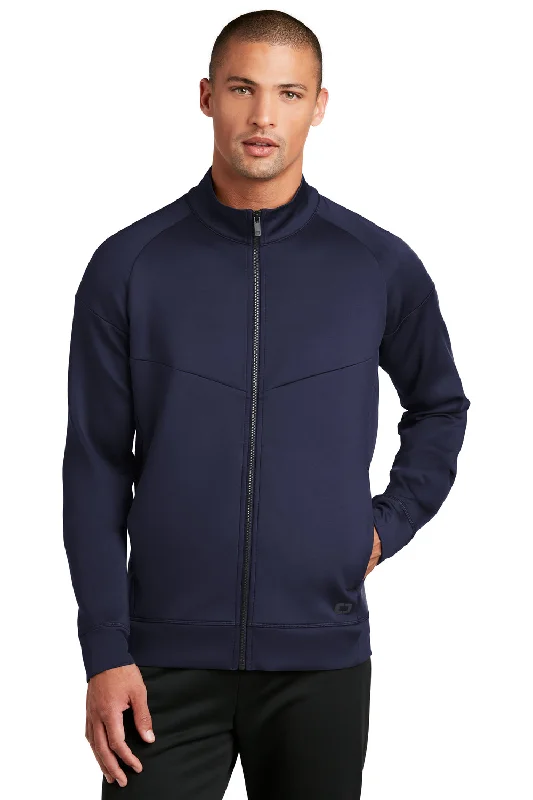 Men's eco-conscious rain jacket-Ogio Mens Endurance Modern Performance Moisture Wicking Full Zip Jacket - Navy Blue