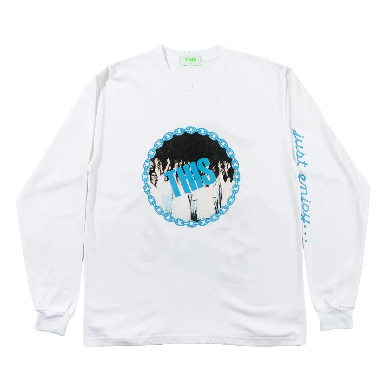 Men's smart technology t-shirt-The New Cult Longsleeve - White