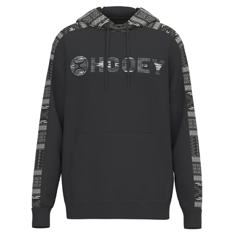 Men's sporty travel hoodie-Hooey Men's Canyon Black & Grey Hoodie