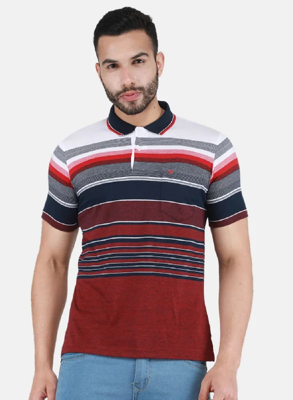 Men's travel-friendly t-shirt-Men Maroon Printed T-Shirt