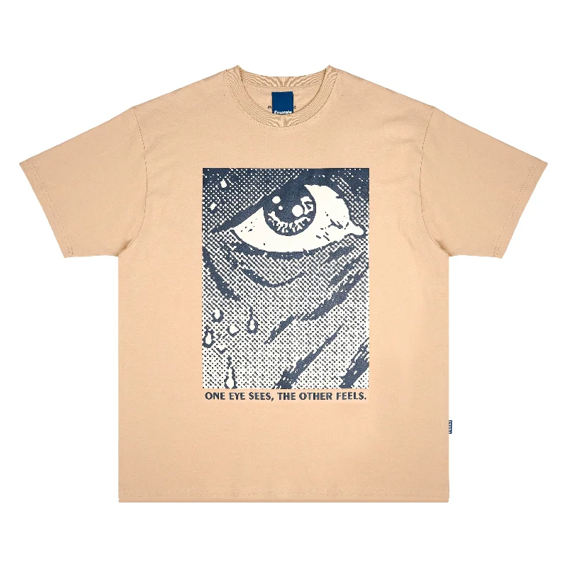 Men's quick-wicking t-shirt-Eye - Beige