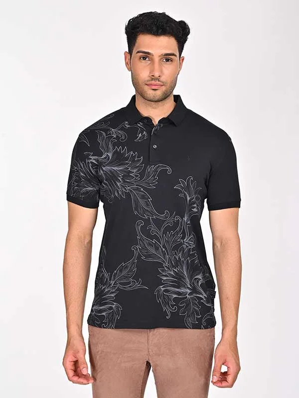 Men's ultra-light gym polo shirt-Men Printed Polo T-Shirt