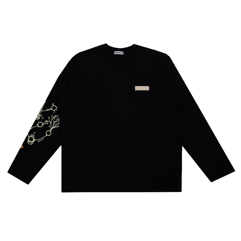 Men's soft hand feel t-shirt-Diagram Long Sleeve - Black