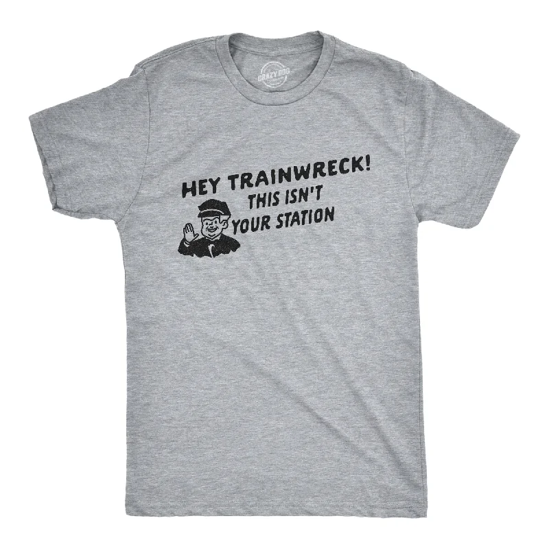 Men's sporty look t-shirt-Hey Trainwreck Men's T Shirt