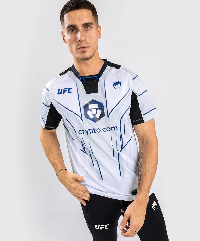 Men's quick-wicking t-shirt-UFC Venum Authentic Fight Night 2.0 Kit by Venum Men's Walkout Jersey - Midnight Edition - Ice